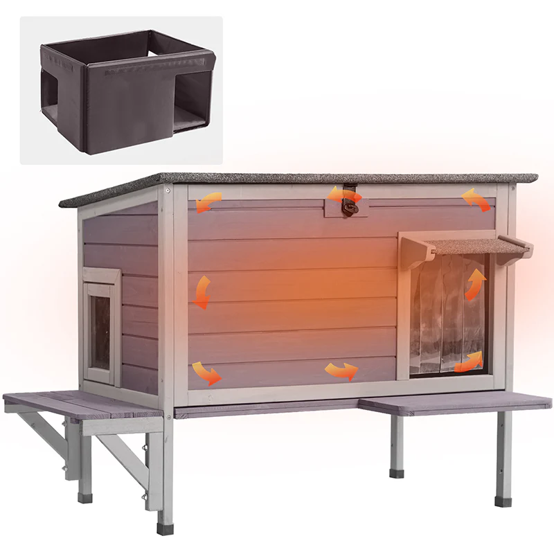 Insulated Outdoor Cat House| Warm Liner Inside