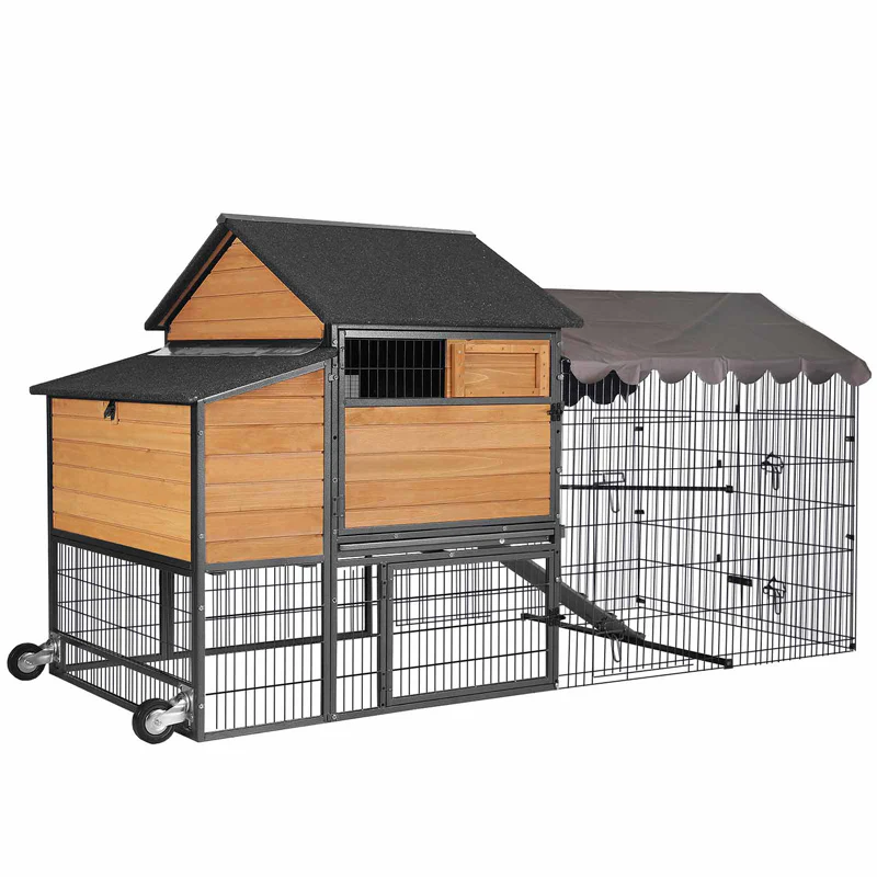 Chicken Tractor with Metal Frame for 6-10 Chickens