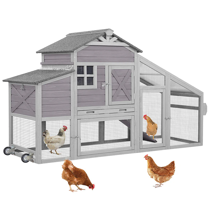 Aivituvin Wooden Chicken Coop with Wheels 17.1ft² for 2-3 Chickens