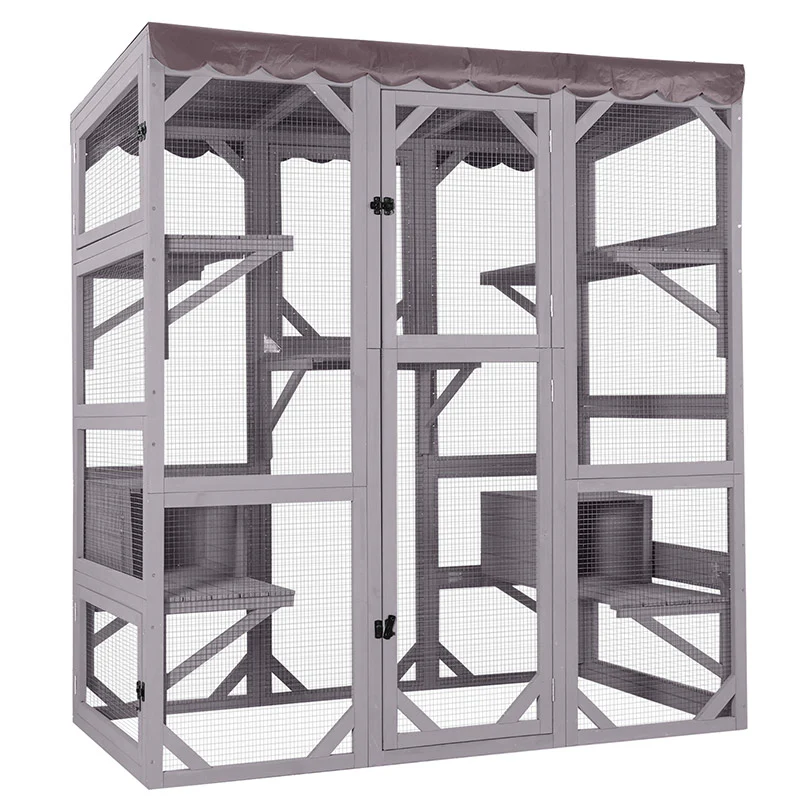 Walk-in Large Cat Enclosure with Roof Tarp