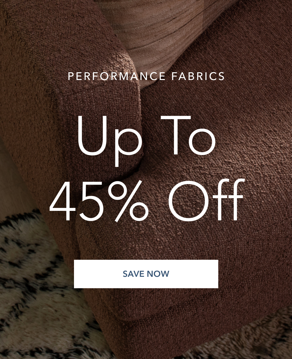up to 45% off performance fabrics