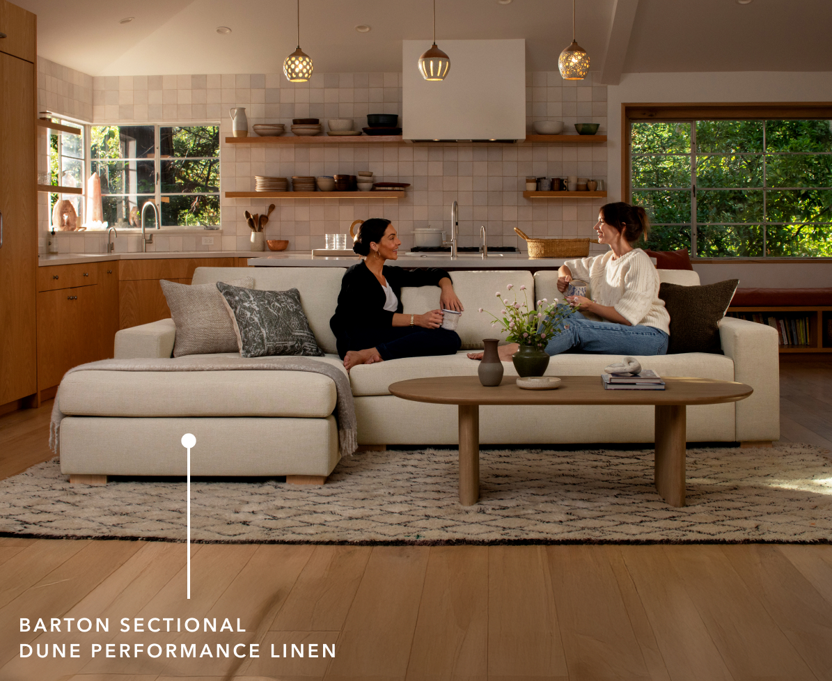 Barton Sectional - Dune Performance Linen.