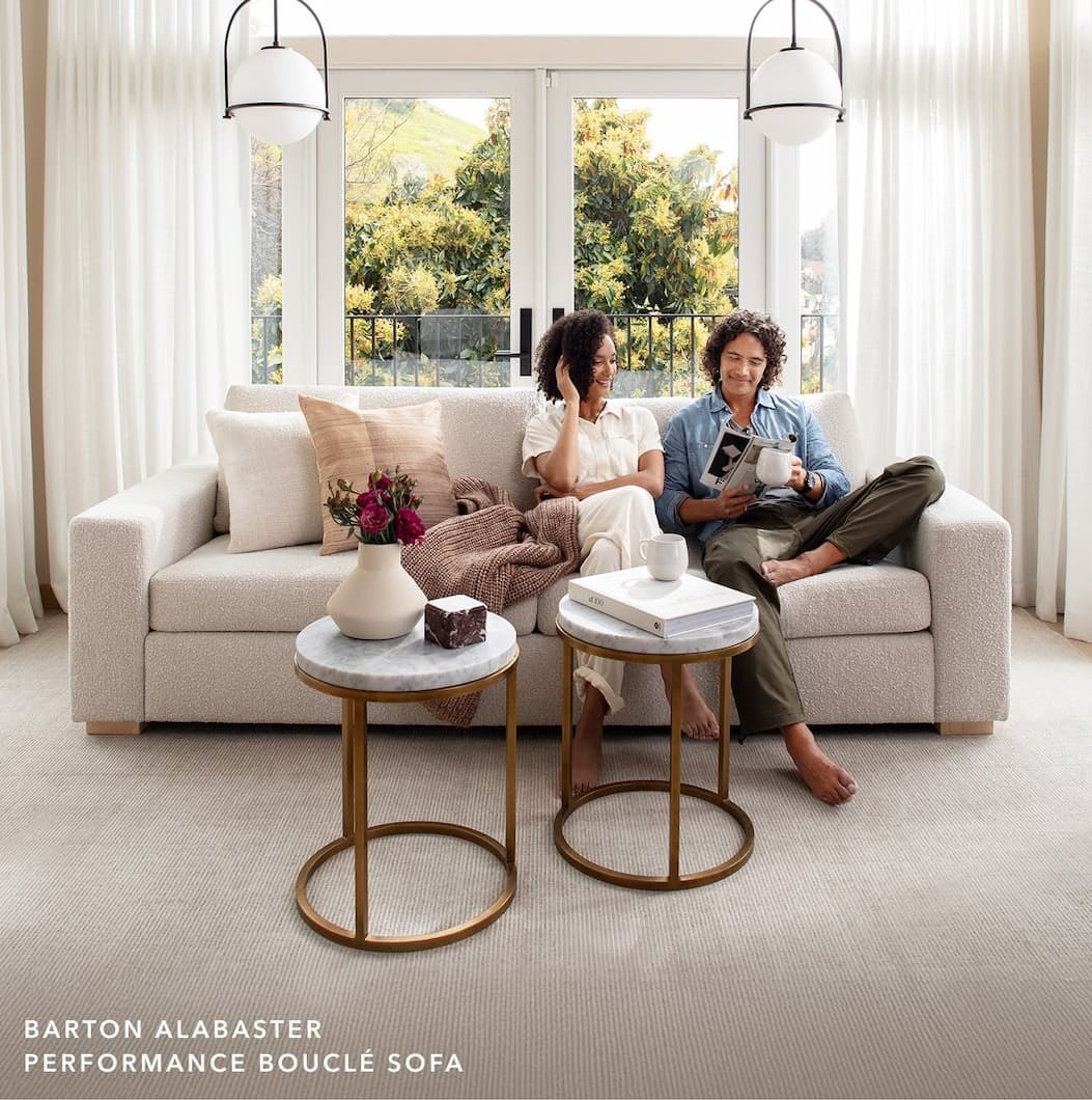 Barton Alabaster Performance Bouclé Sofa