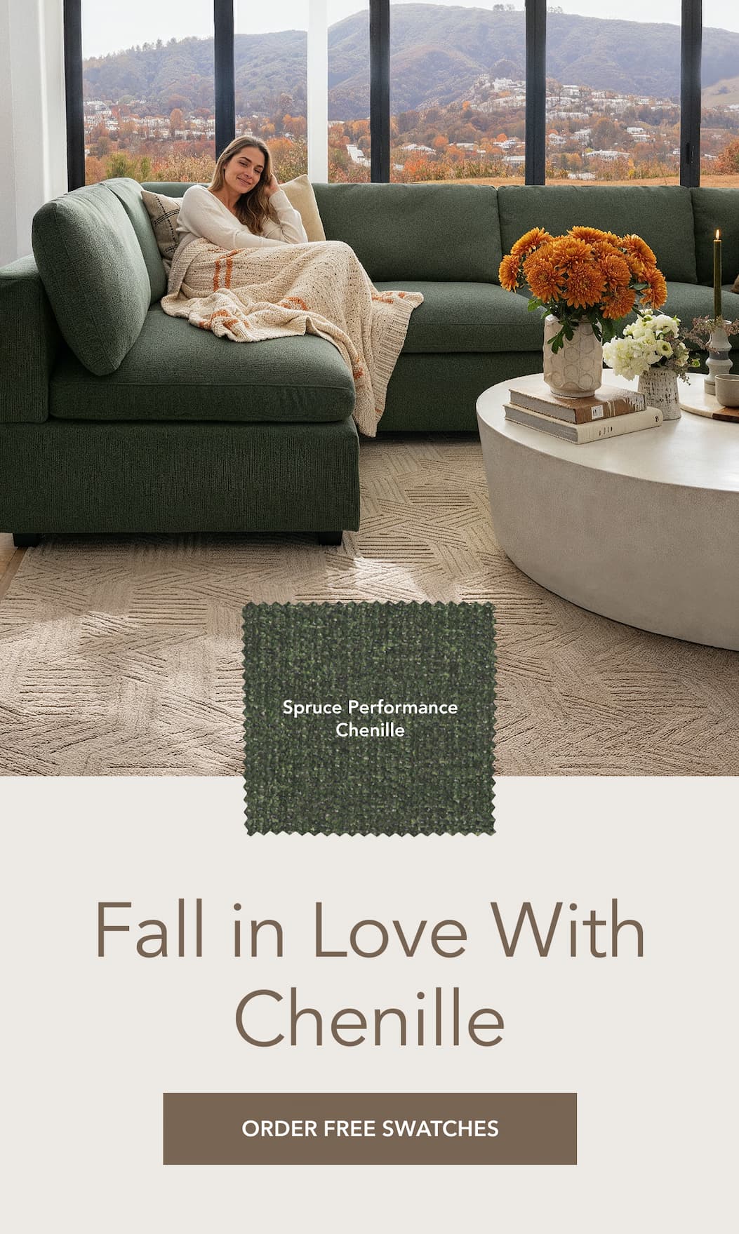 fall in love with chenille cta: order free swatches