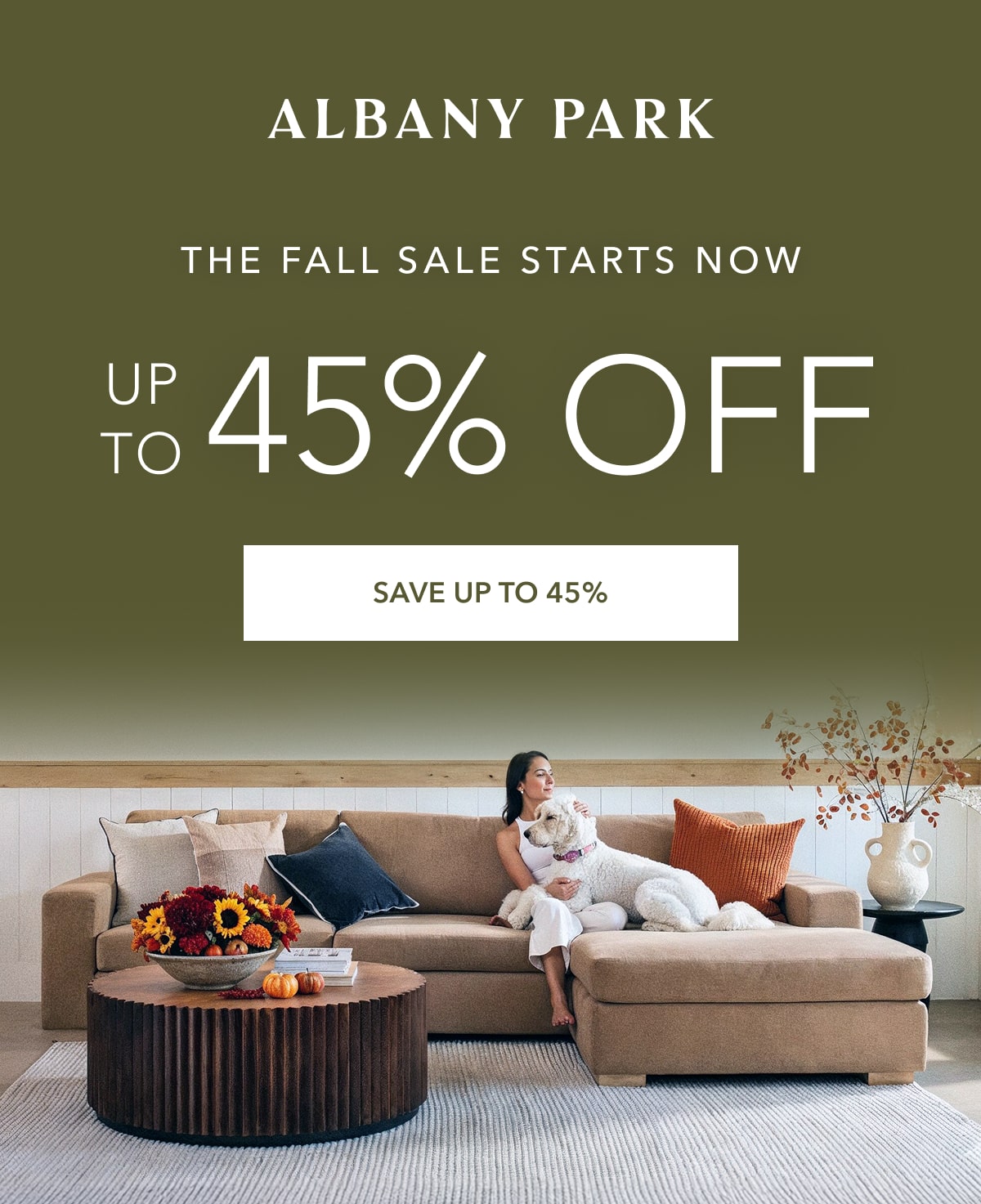 up to 45% off: fall sale starts now