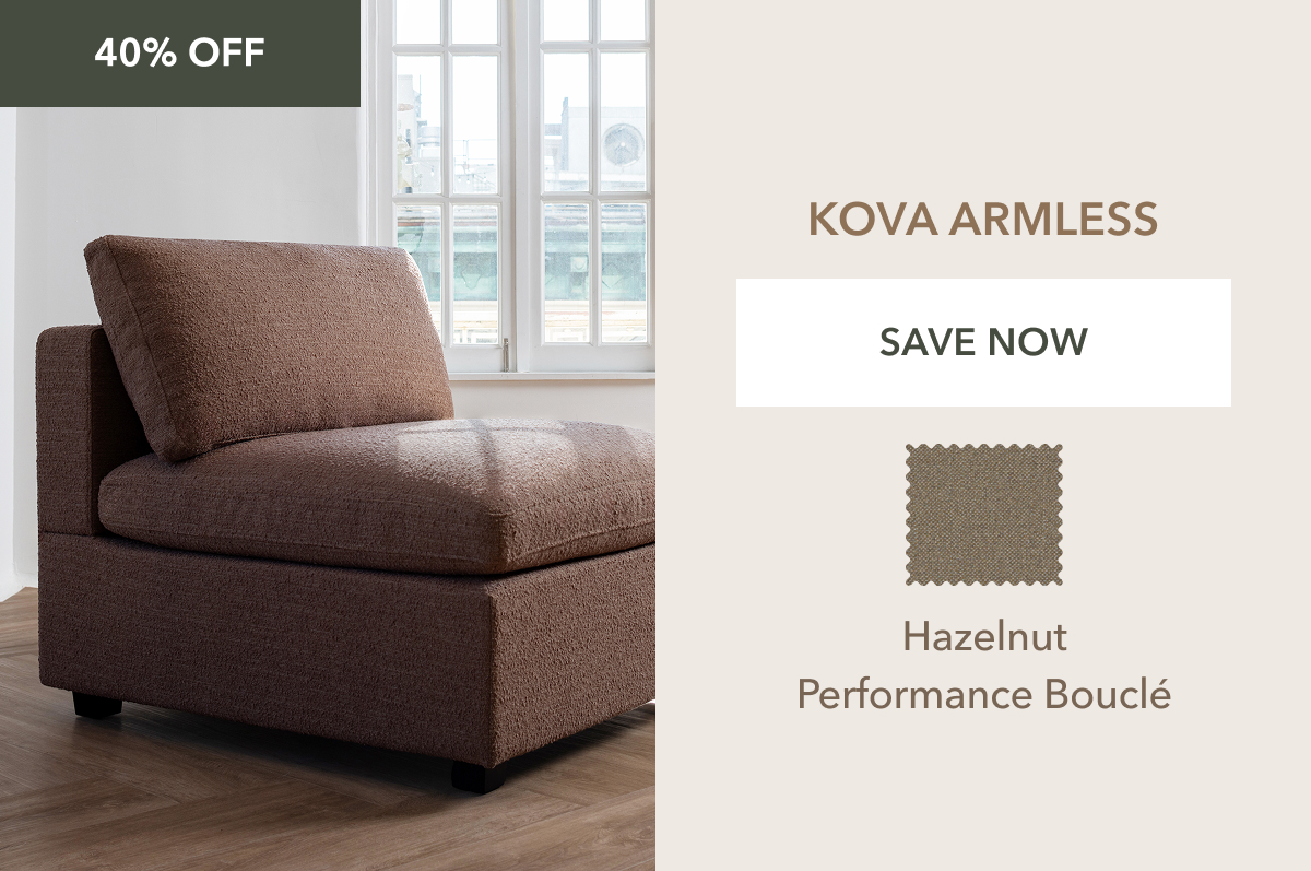 Kova Armless - Hazelnut Performance Bouclé