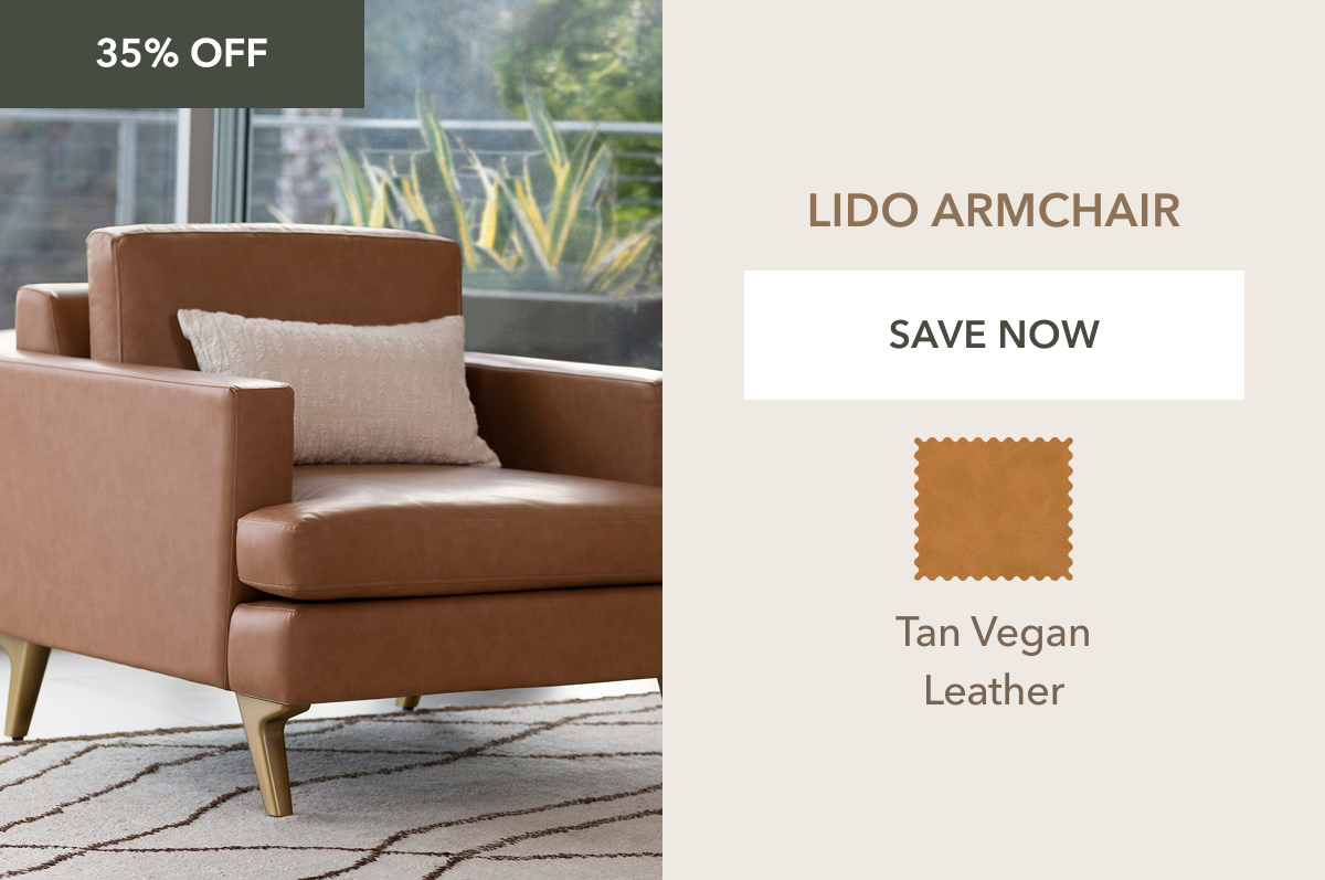 Lido Armchair - Tan Vegan Leather