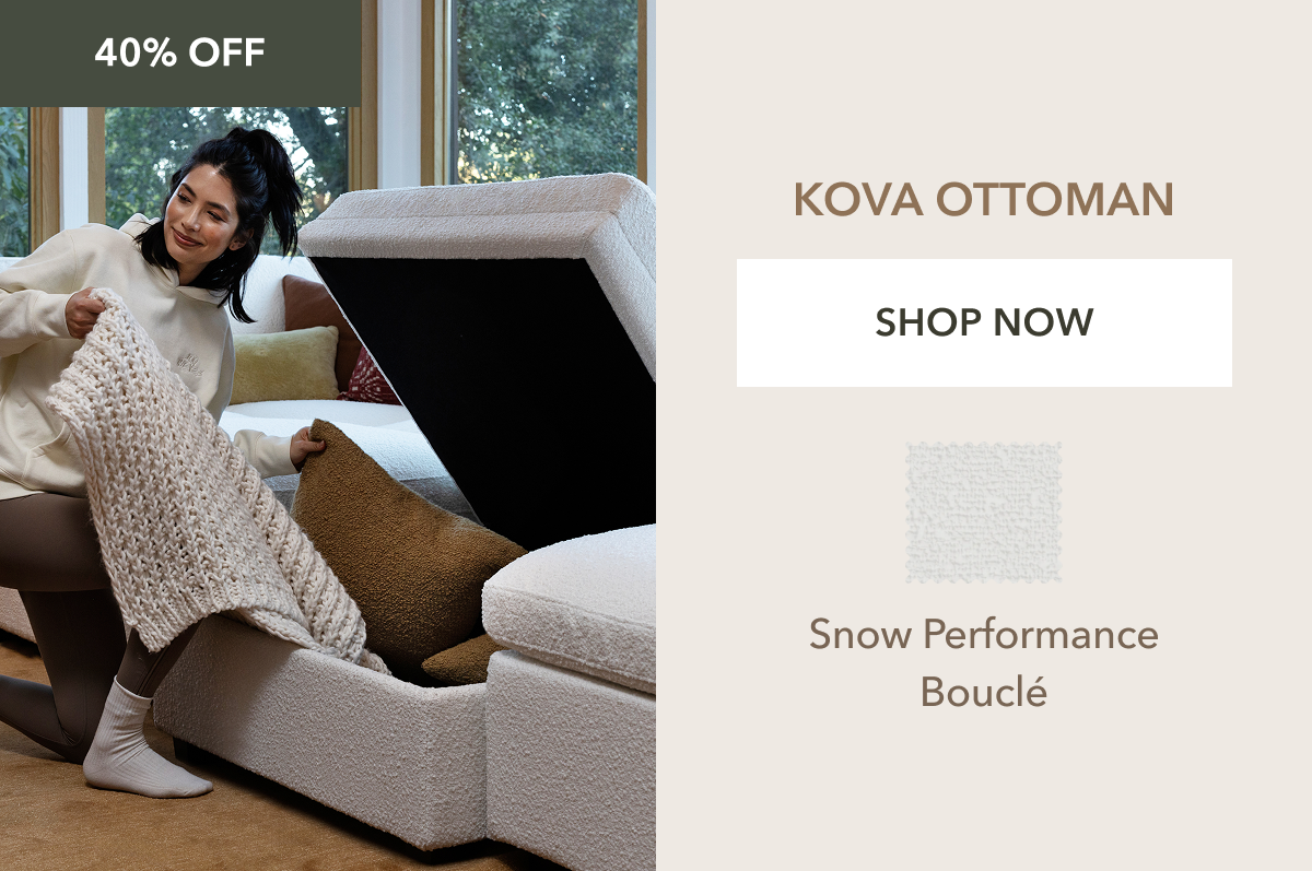 Kova Ottoman - Snow Performance Bouclé