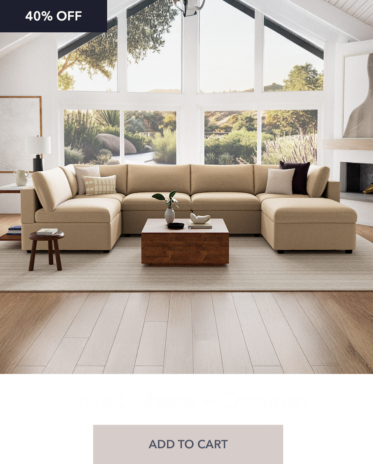 Kova L-Shape + Ottoman 40% OFF