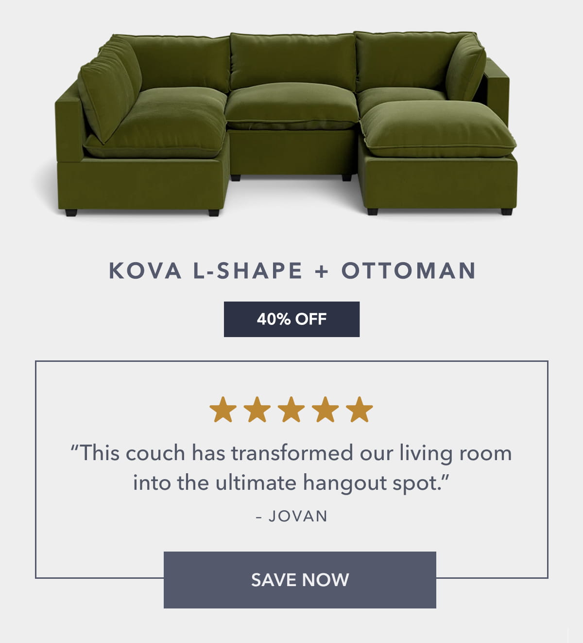 kova l-shape and ottoman
