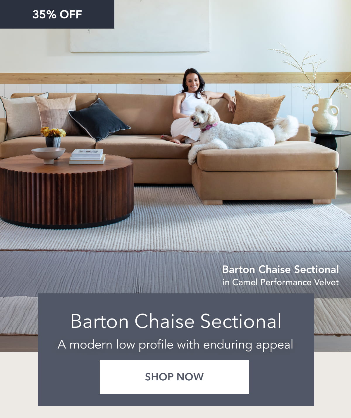 35% OFF Barton chaise sectional A modern low profile with enduring appeal