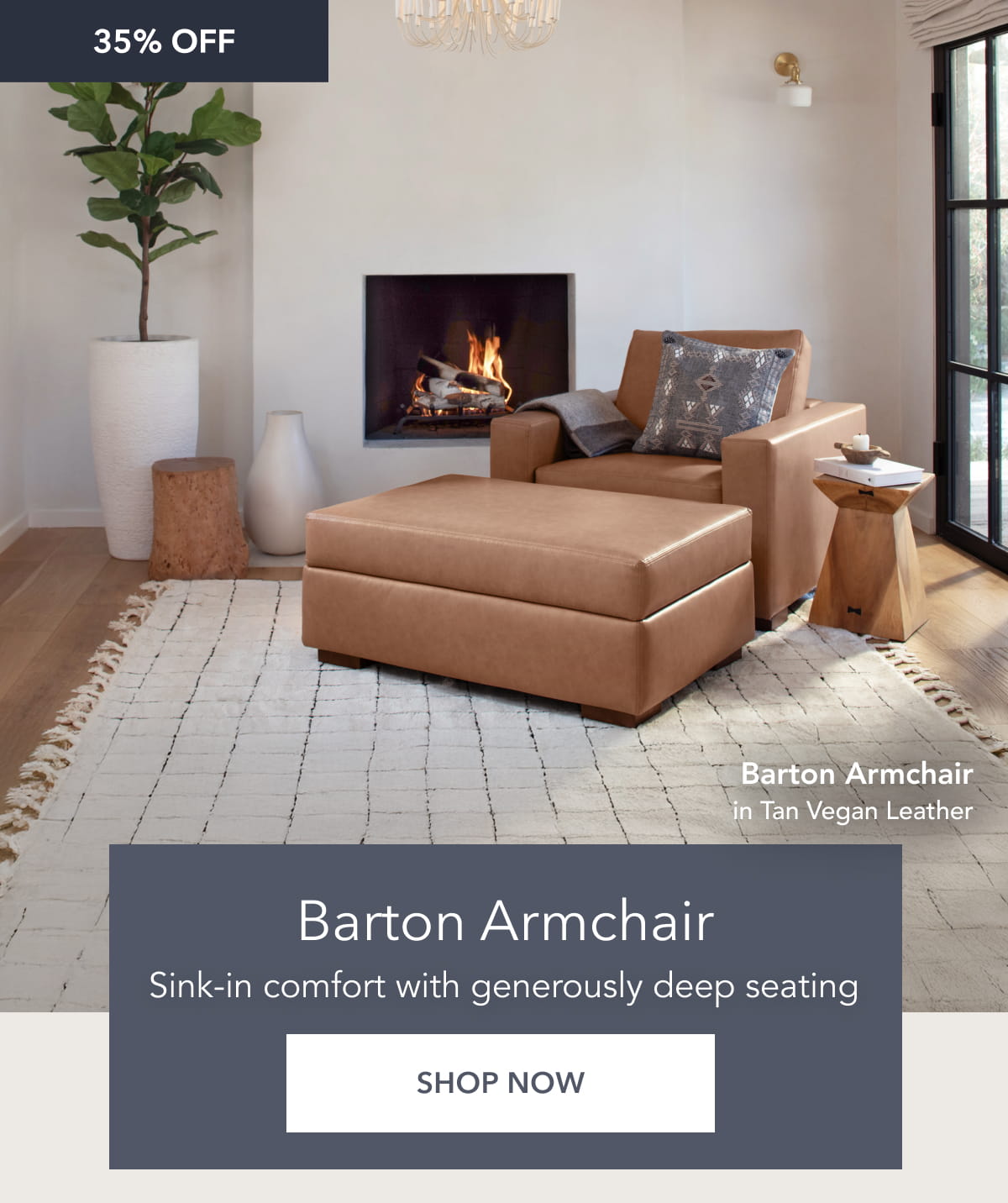 Barton Armchair Sink-in comfort with generously deep seating