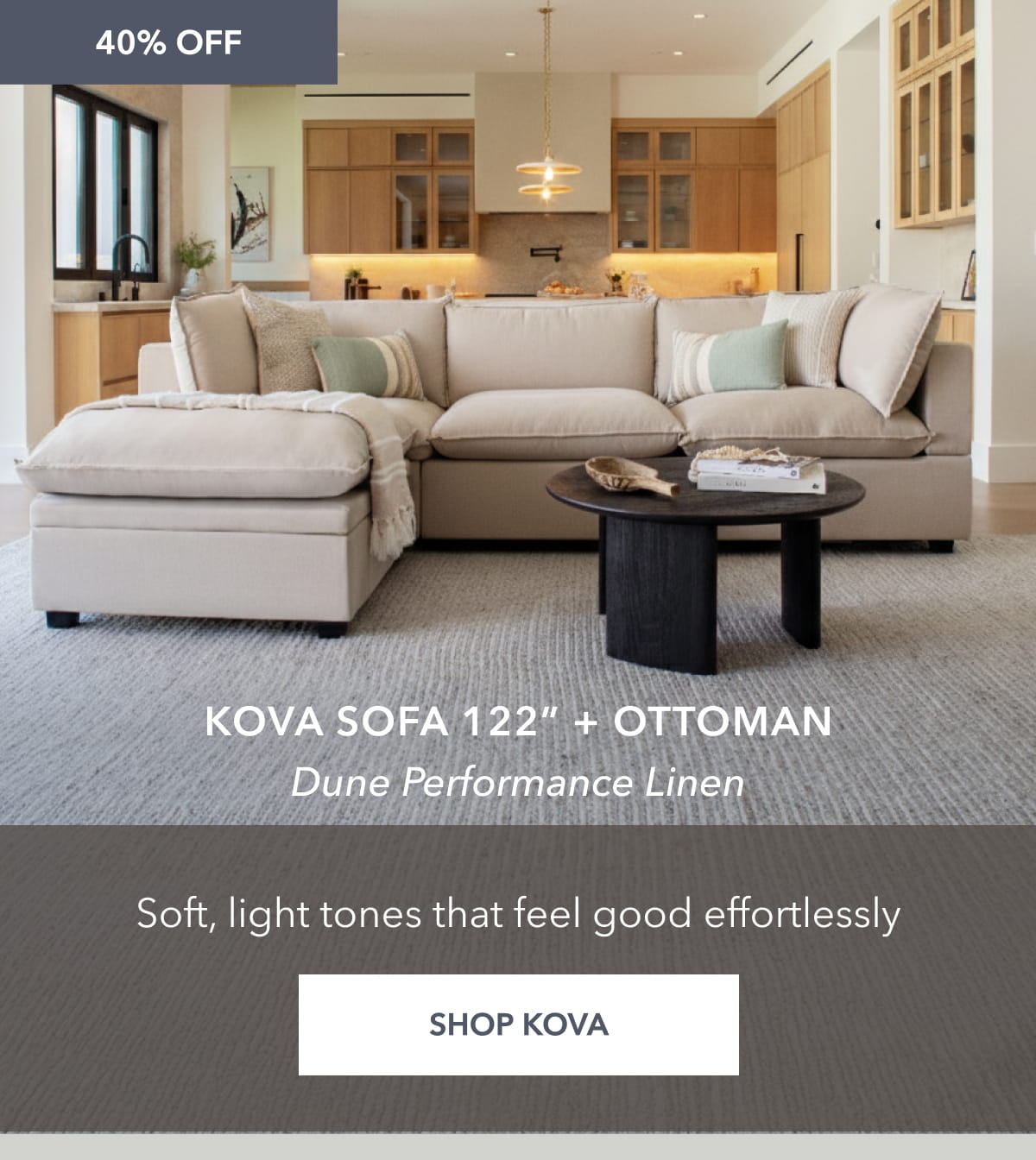 Kova Sofa 122" + Ottoman