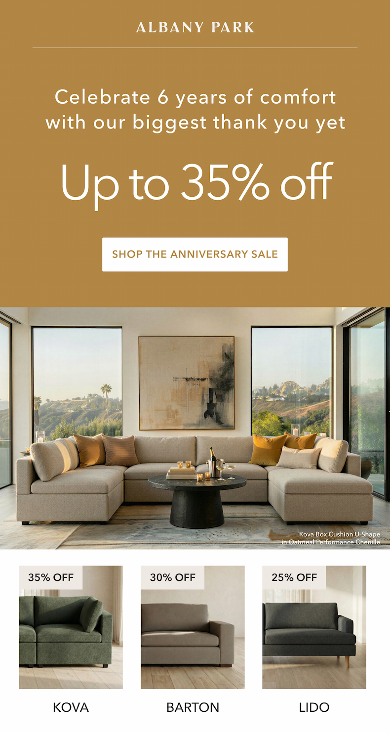 anniversary sale - up to 35% off