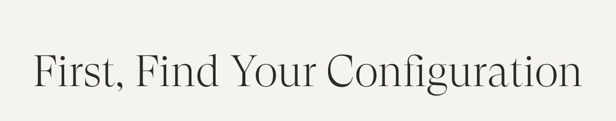 First, Find Your Configuration