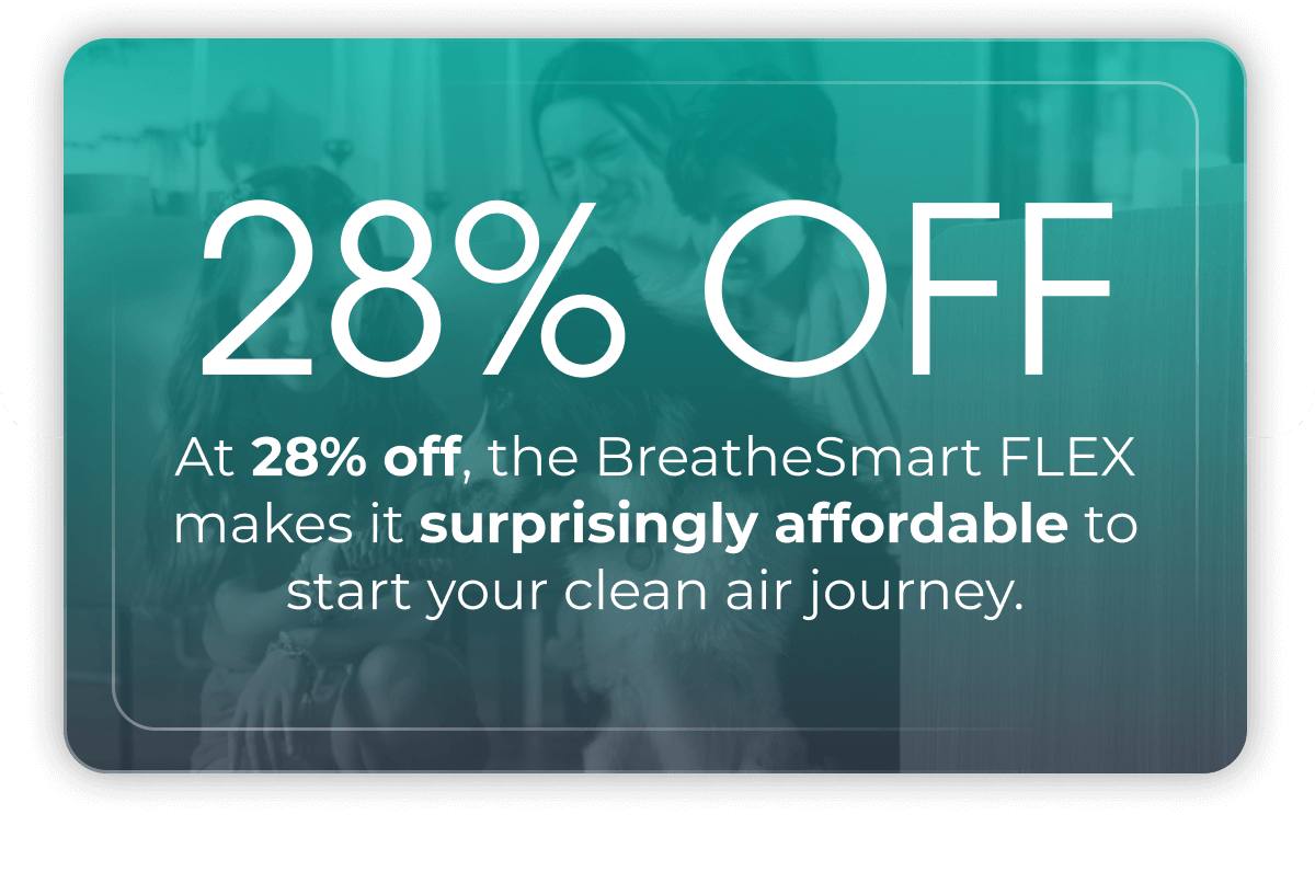 At 28% off, the BreatheSmart FLEX makes it surprisingly affordable to start your clean air journey. 