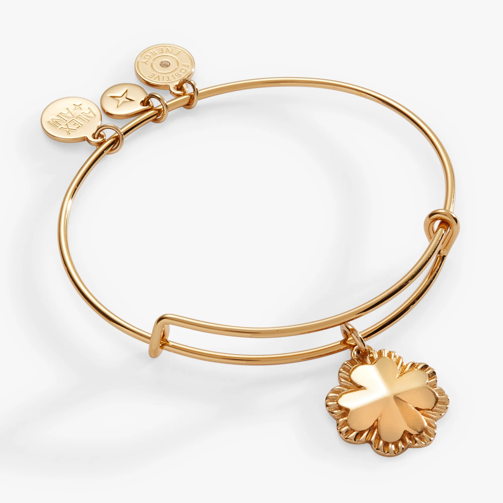 Image of Four-Leaf Clover Charm Bangle
