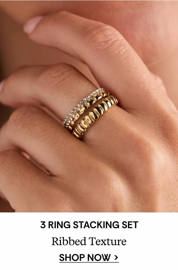 Ribbed Stacking Ring Set of 3 | Shop Now