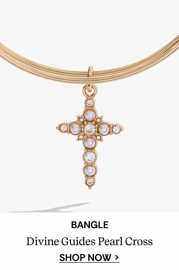 Divine Guides Pearl Cross Bangle | Shop Now