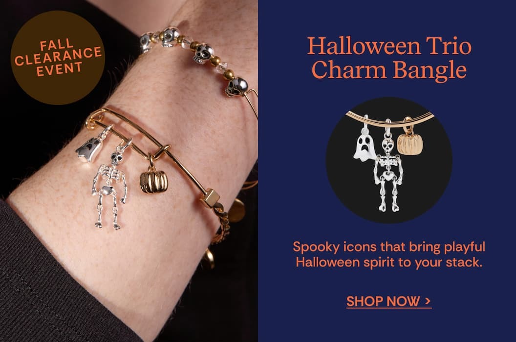Ghost, Skeleton and Pumpkin Trio Charm Bangle