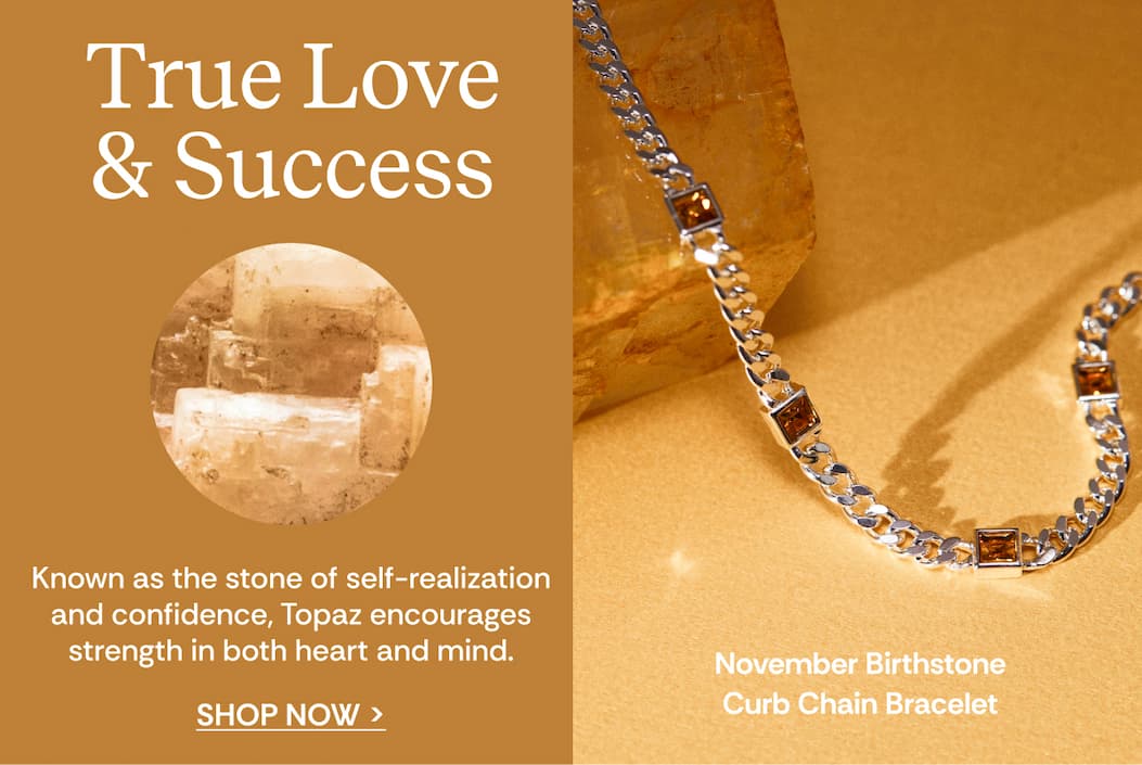 November Birthstone Topaz Curb Chain Bracelet