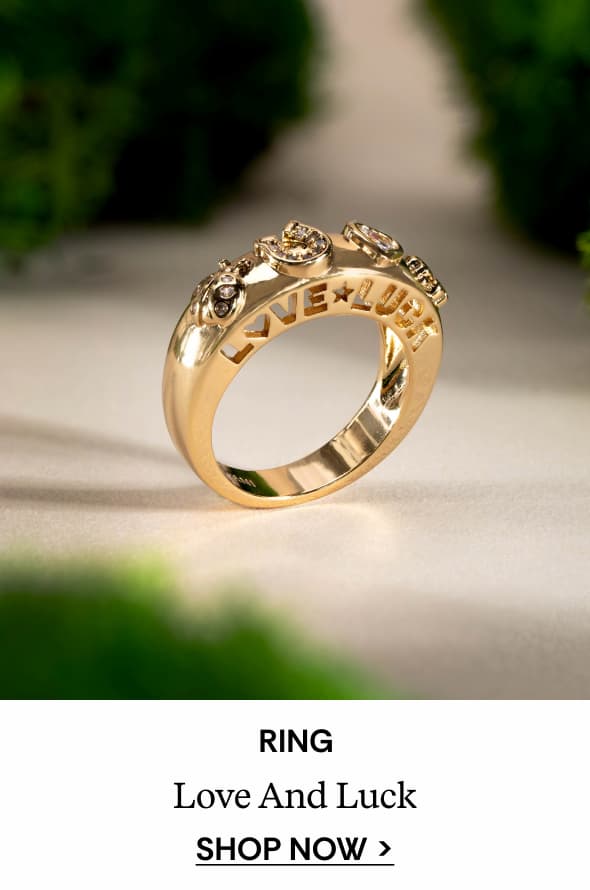Love and Luck Open Domed Ring