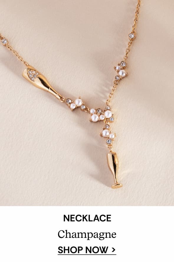 Champagne Pearl & Crystal Pendant Necklace
