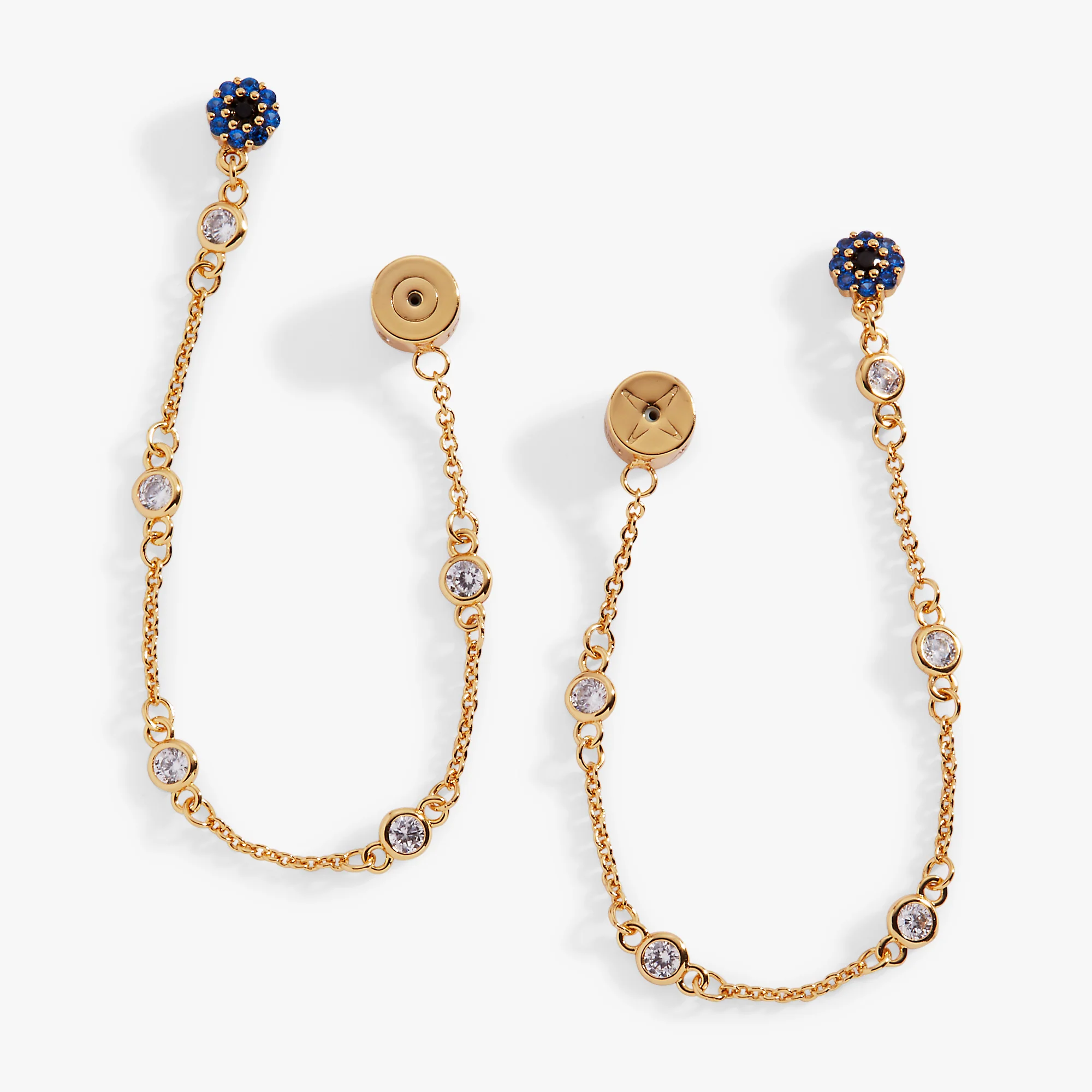 Image of Evil Eye Front to Back Chain Earring
