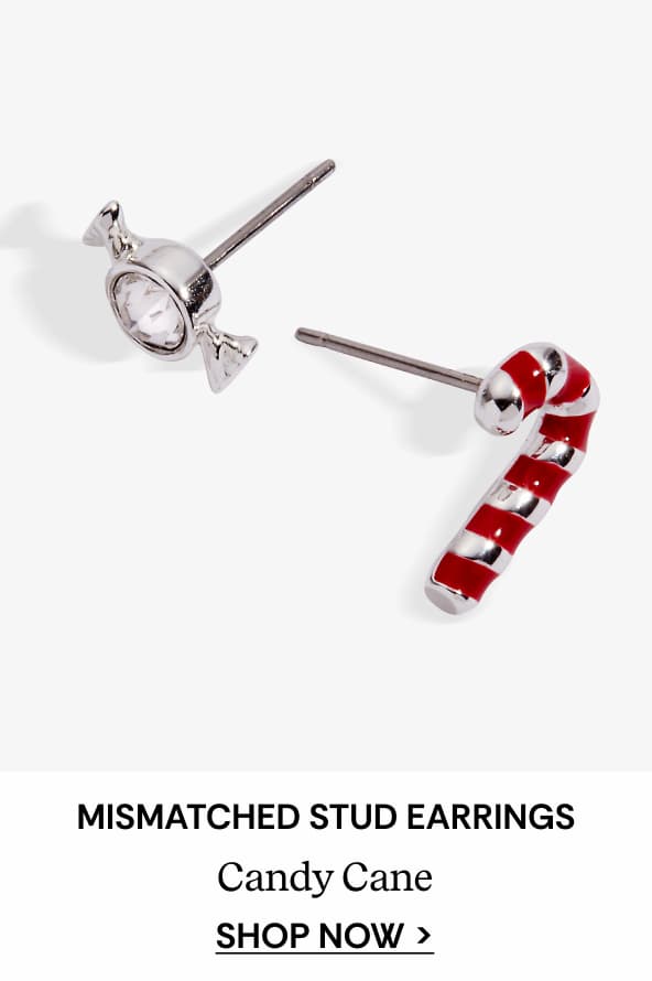 Shop Candy Cane Mismatched Stud Earrings
