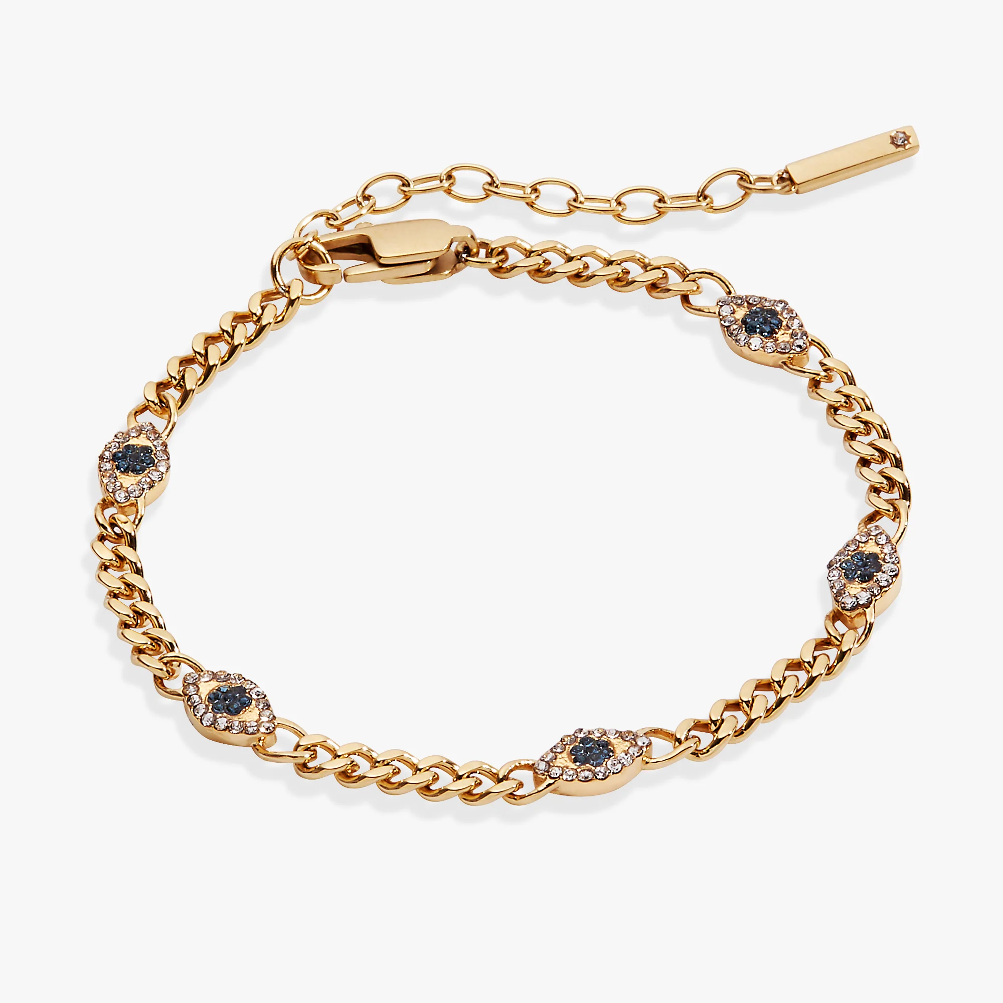 Image of Evil Eye Curb Chain Inline Bracelet