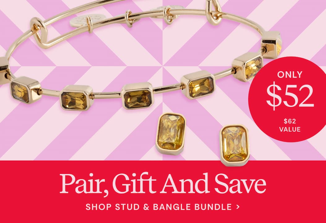 Pair, gift and save. Shop stud & bangle bundle.