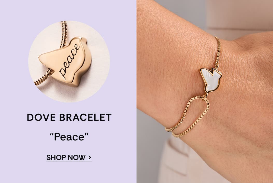 Shop Pearlized Dove 'Peace' Pull Chain Bracelet