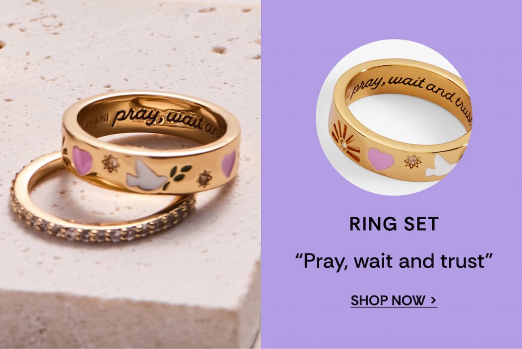 Shop 'Pray, Wait and Trust' Ring Set of 2