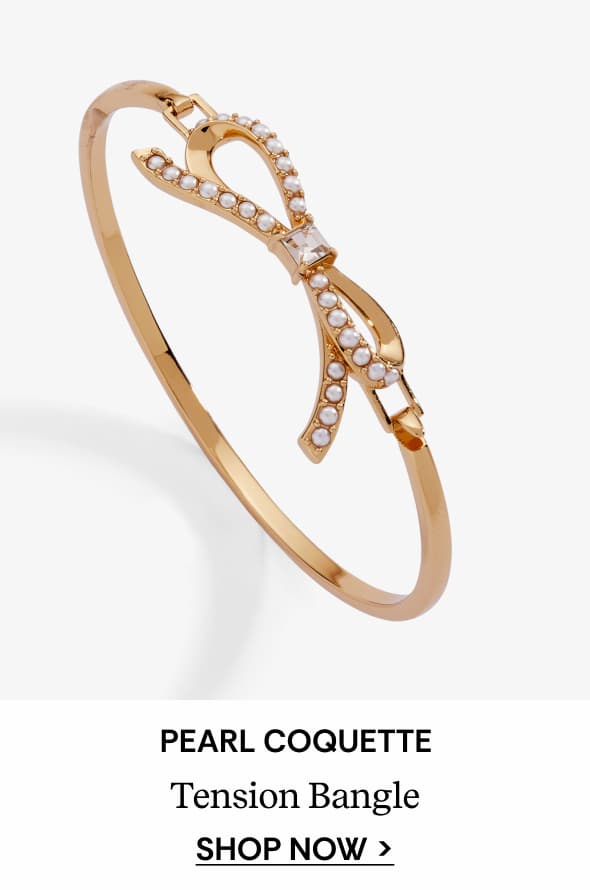 Bow Pearl Coquette Tension Bangle | Shop NOw