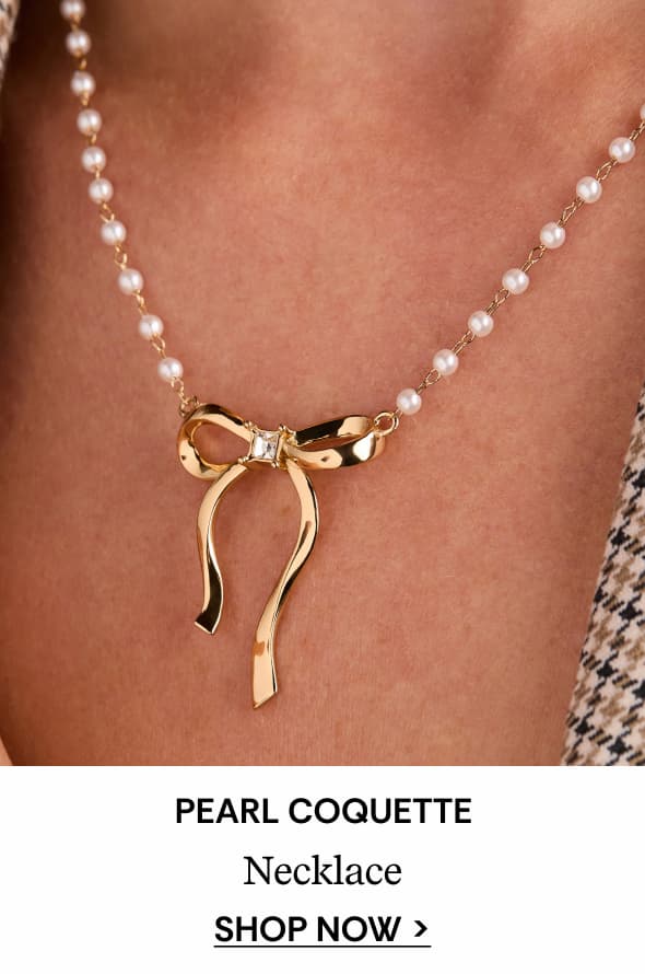 Bow Pearl Coquette Necklace | Shop Now