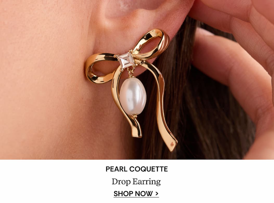 Bow Pearl Coquette Statement Drop Earring | Shop Now