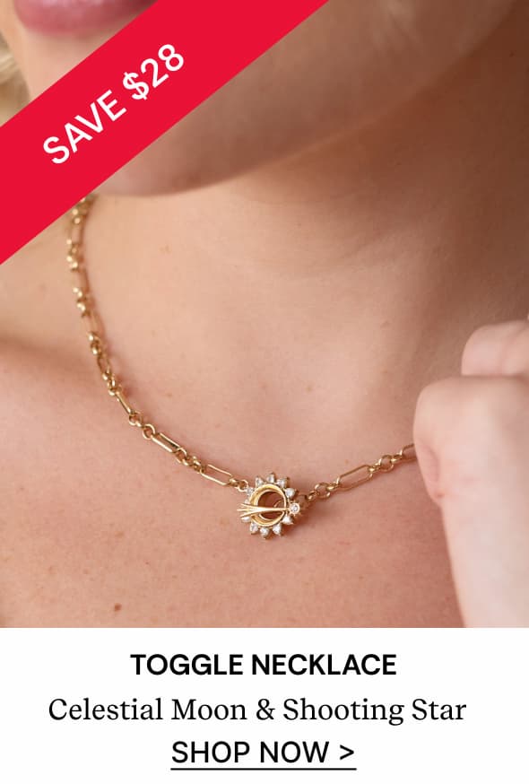 Celestial Moon & Shooting Star Toggle Necklace | Shop Now