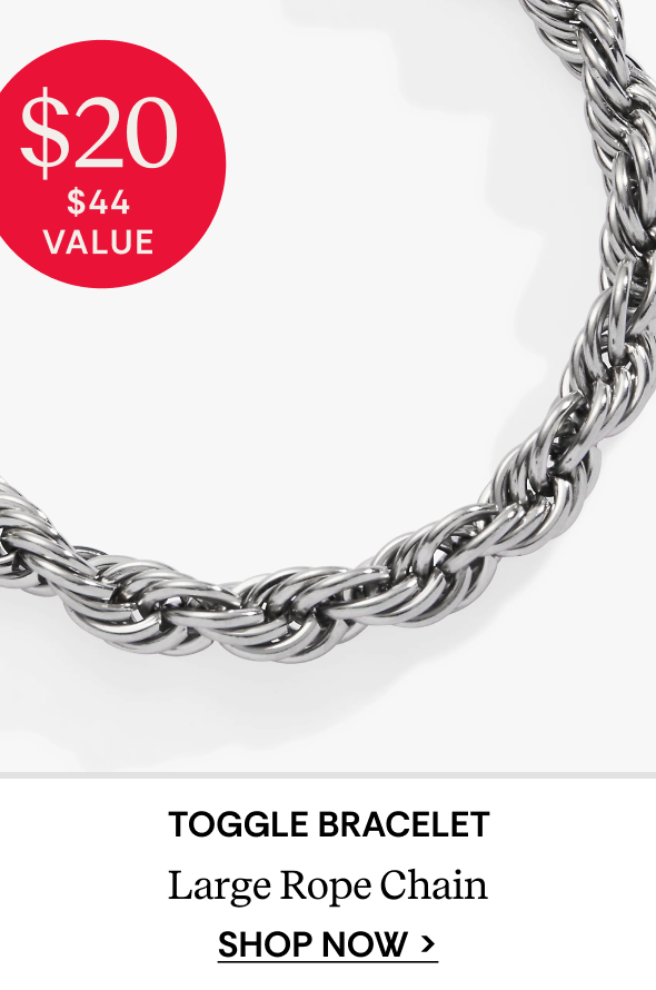 Shop Large Rope Chain Toggle Bracelet