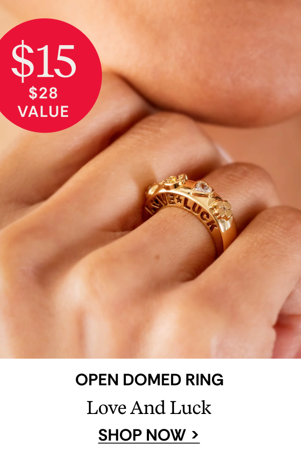 Shop Love and Luck Open Domed Ring