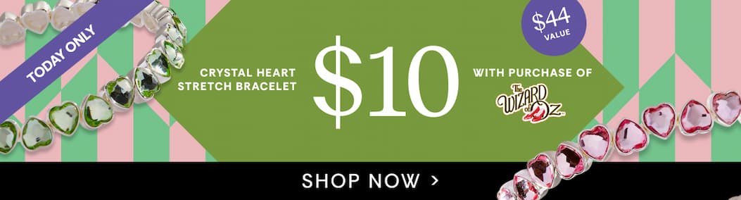 Crystal Heart Stretch Bracelet $10 with purchase of Wizard of Oz