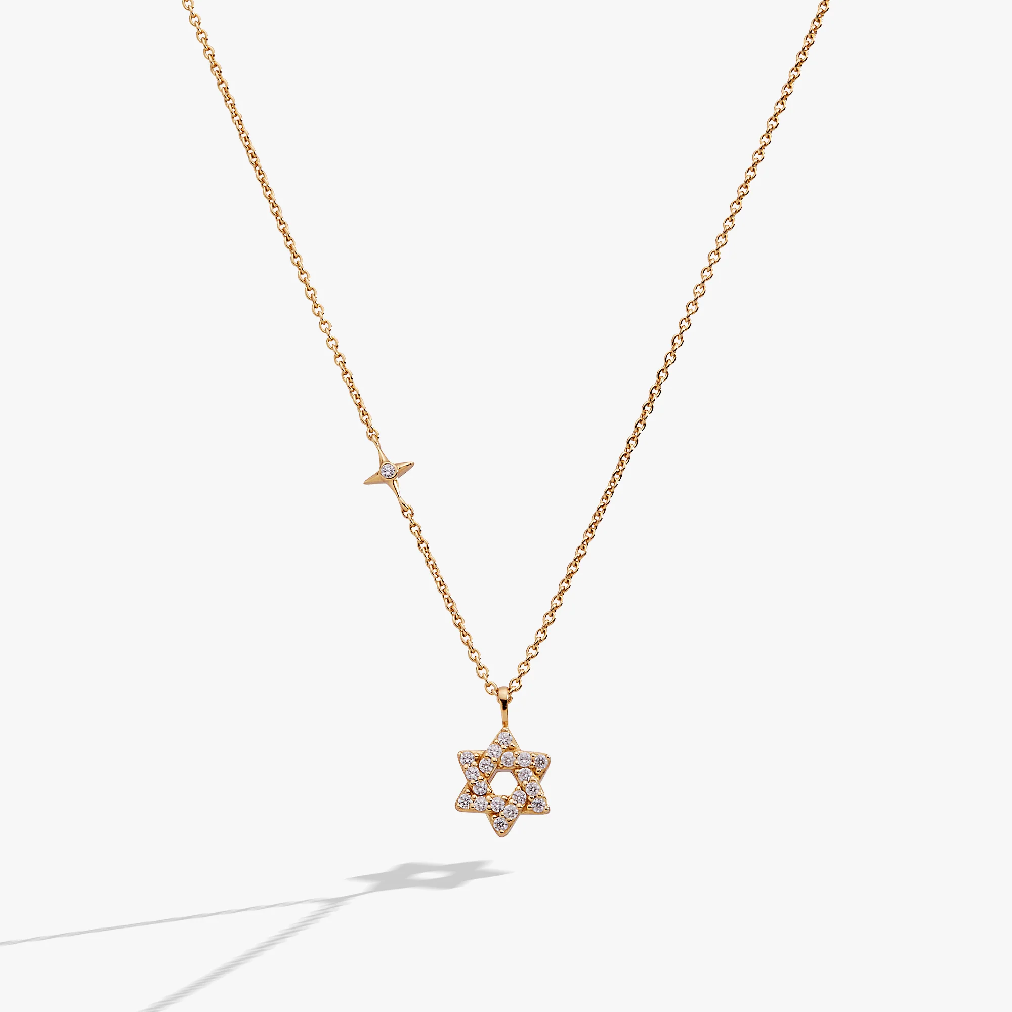 Image of Delicate Pave Star of David Pendant Necklace