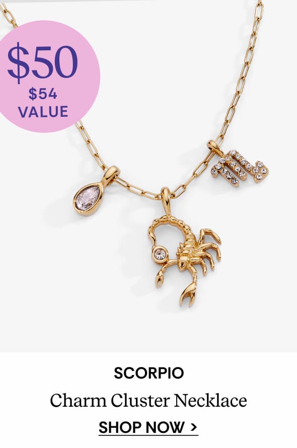 Shop Scorpio Zodiac Charm Cluster Necklace
