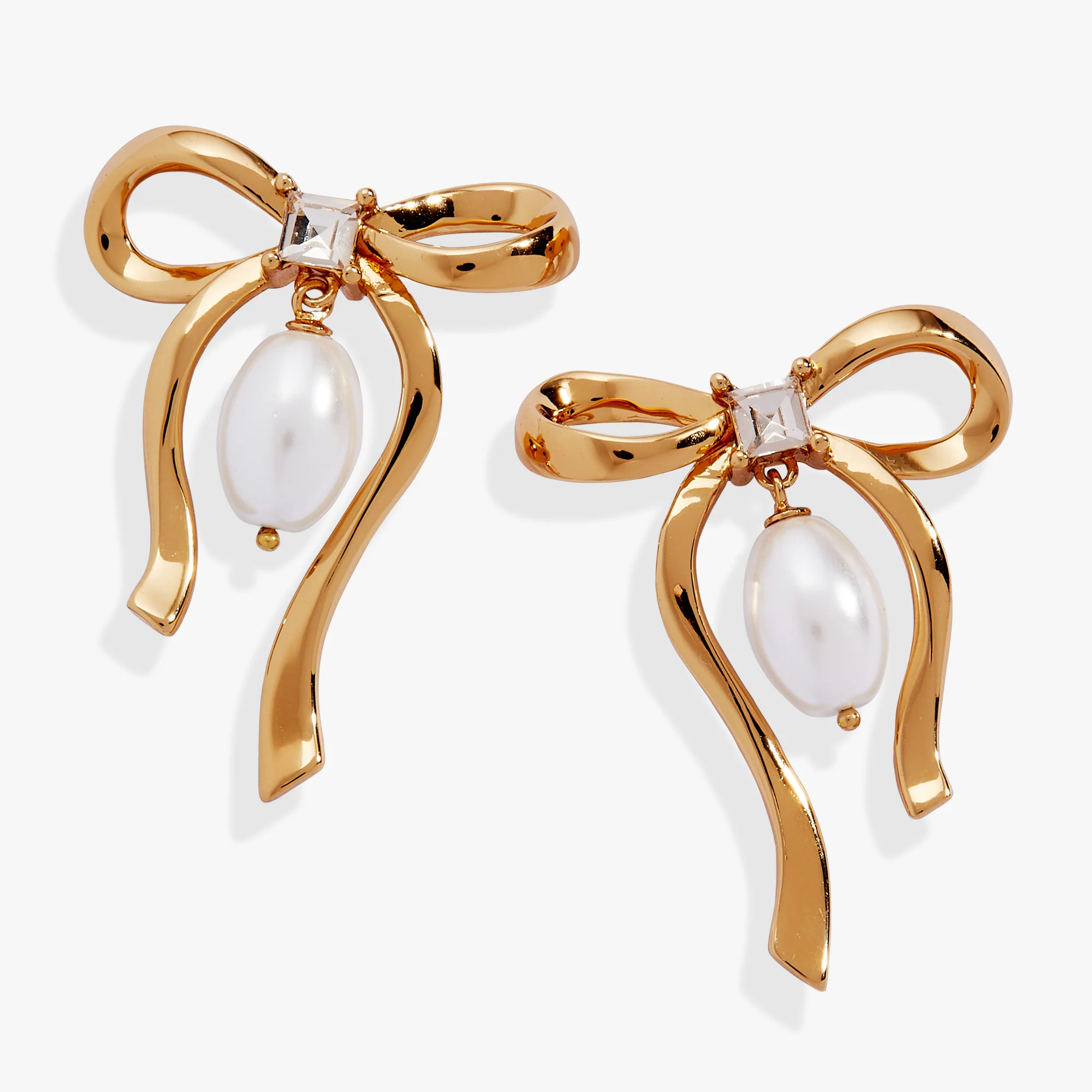 Image of Bow Pearl Coquette Statement Drop Earring