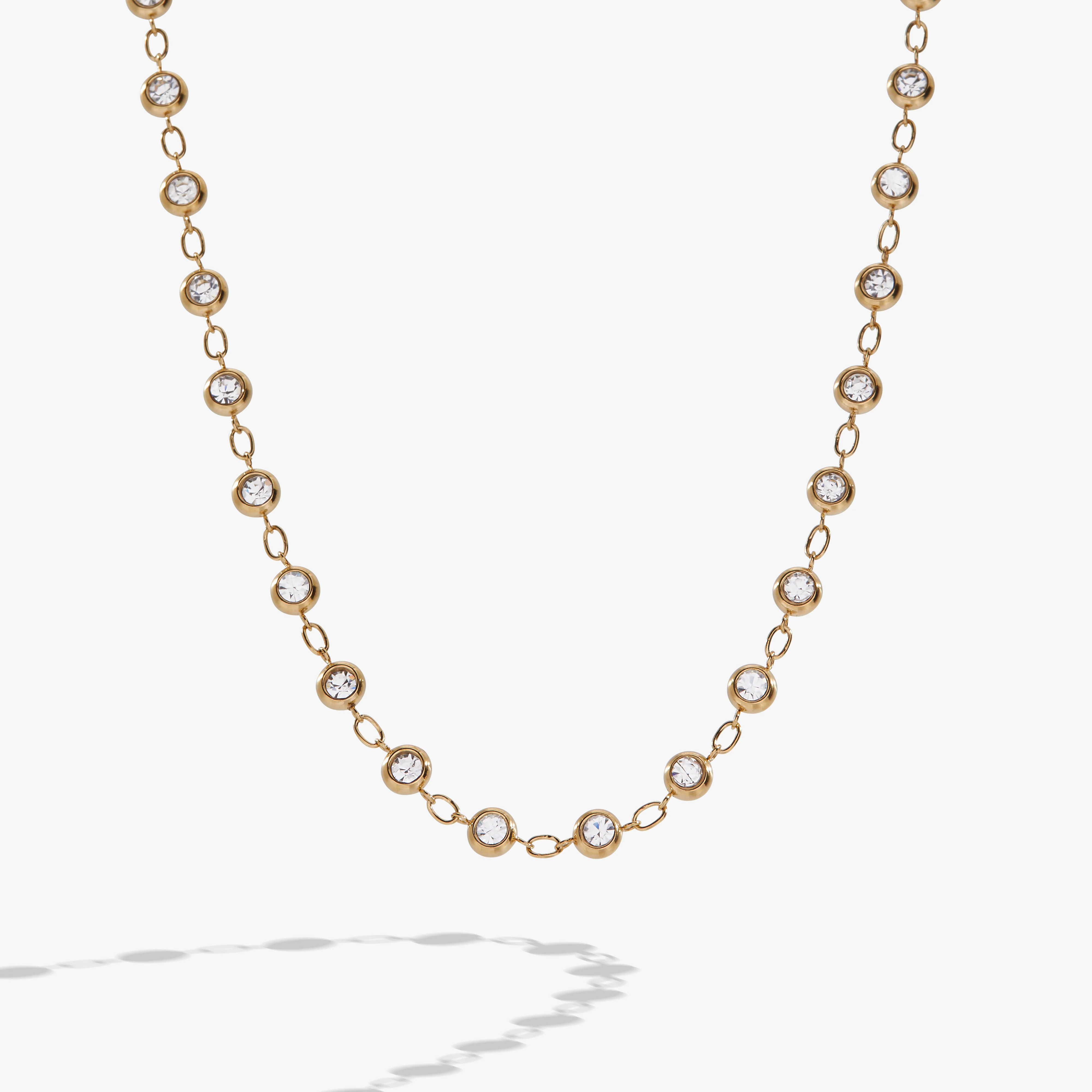 Image of Crystal Pebble Chain Necklace