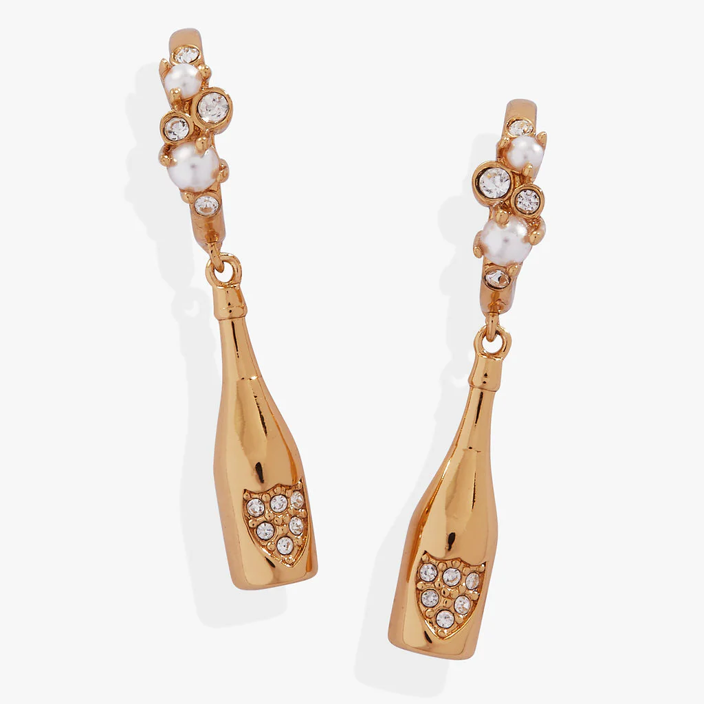 Image of Champagne Drop Huggie Hoop Earrings