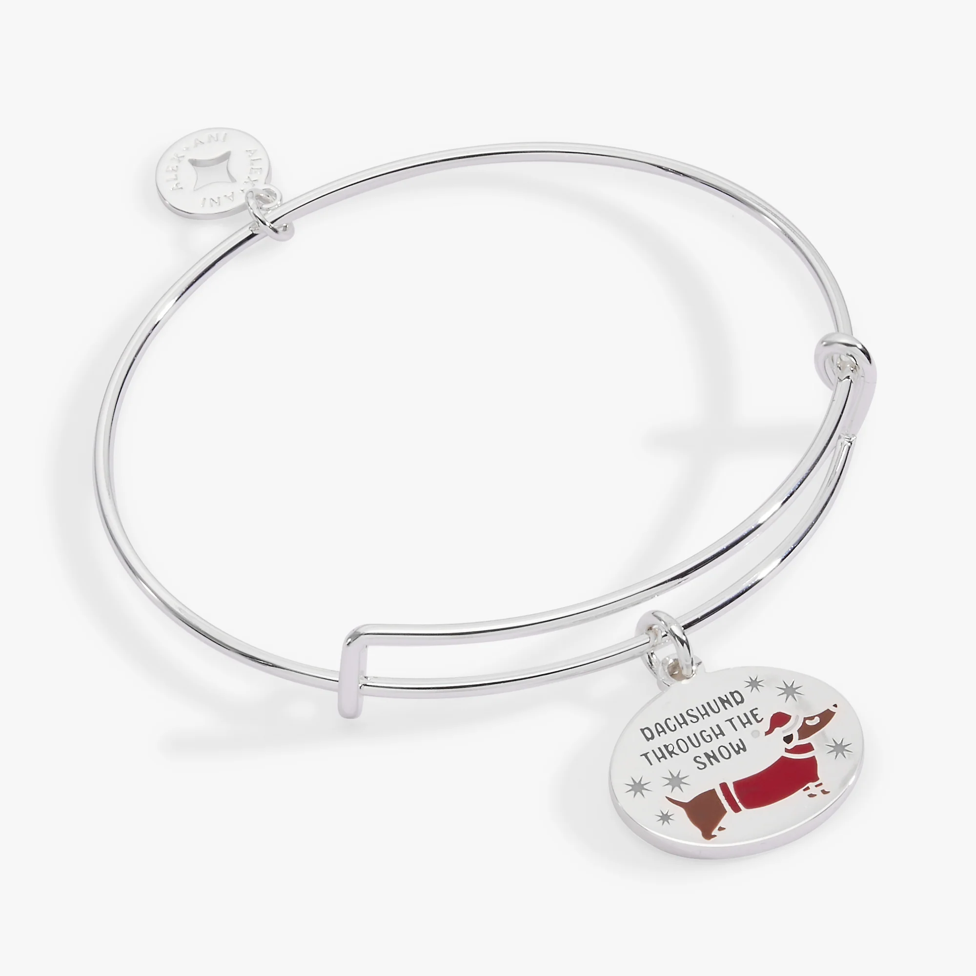 Image of 'Dachsund Through The Snow' Dog Charm Bangle