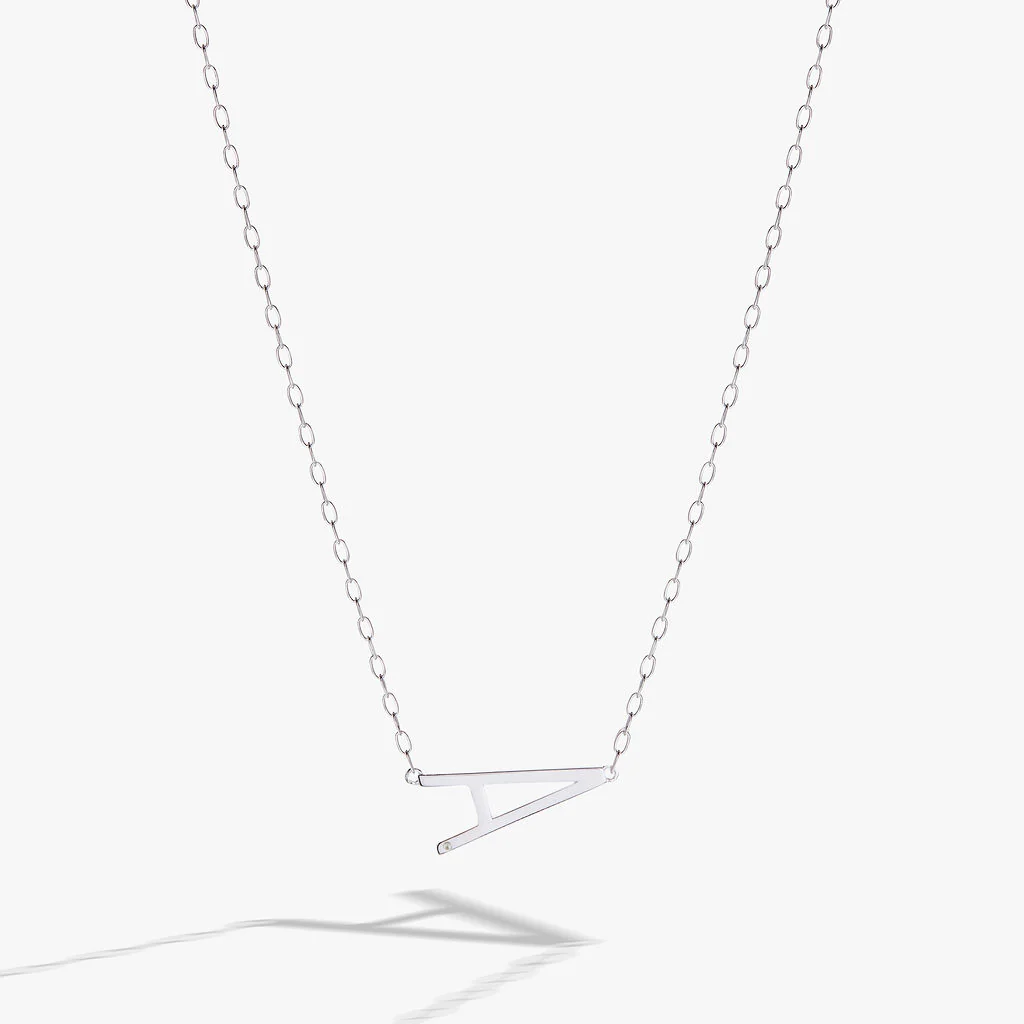 Image of Initial A Precious Elongated Necklace