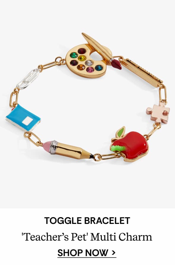 'Teacher’s Pet' Multi Charm Toggle Bracelet