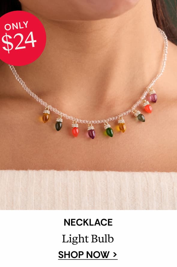 Shop Christmas Muted Light Bulb Necklace