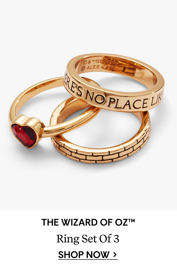 Shop The Wizard of Oz™ "There's No Place Like Home" Ring Set of 3